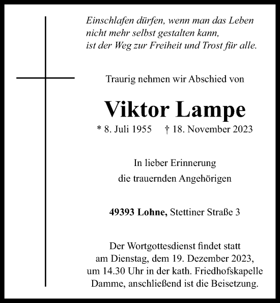 Anzeige von Viktor Lampe von OM-Medien