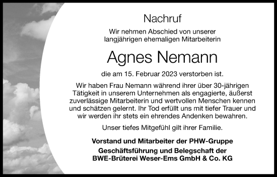 Anzeige von Agnes Nemann von OM-Medien