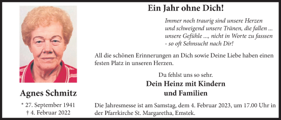 Anzeige von Agnes Schmitz von OM-Medien