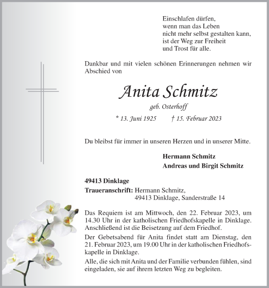 Anzeige von Anita Schmitz von OM-Medien