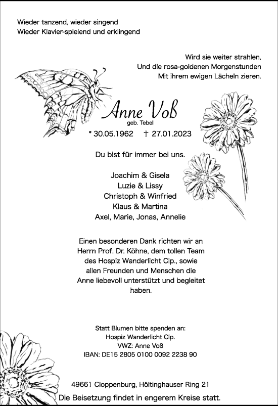 Anzeige von Anne Voß von OM-Medien