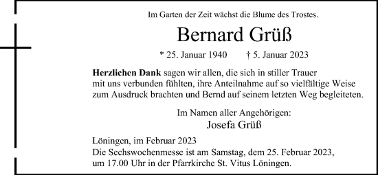 Anzeige von Bernard Grüß von OM-Medien