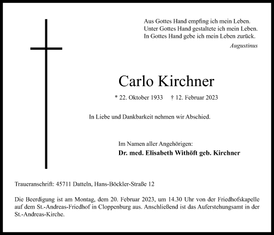 Anzeige von Carlo Kirchner von OM-Medien