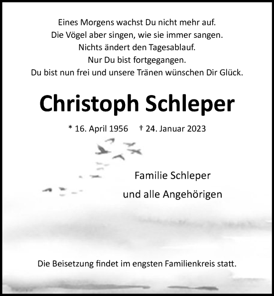 Anzeige von Christoph Schleper von OM-Medien