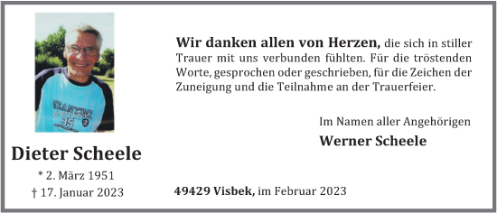Anzeige von Dieter Scheele von OM-Medien