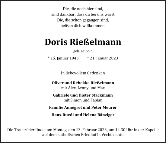 Anzeige von Doris Rießelmann von OM-Medien