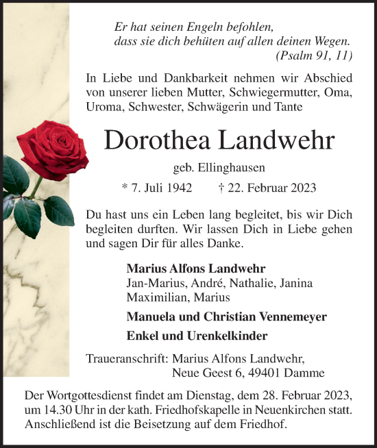 Anzeige von Dorothea Landwehr von OM-Medien