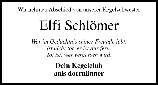 Anzeige von Elfi Schlömer von OM-Medien