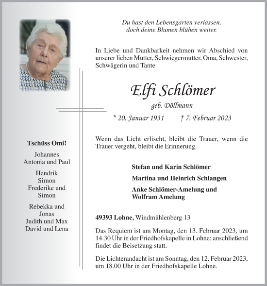 Anzeige von Elfi Schlömer von OM-Medien