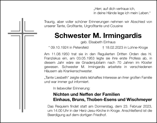 Anzeige von Elisabeth Einhaus von OM-Medien