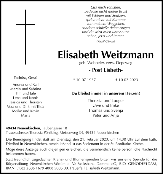 Anzeige von Elisabeth Weitzmann von OM-Medien