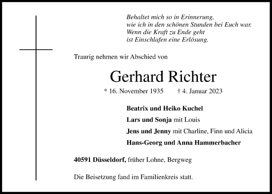 Anzeige von Gerhard Richter von OM-Medien