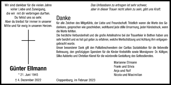 Anzeige von Günter Ellmann von OM-Medien