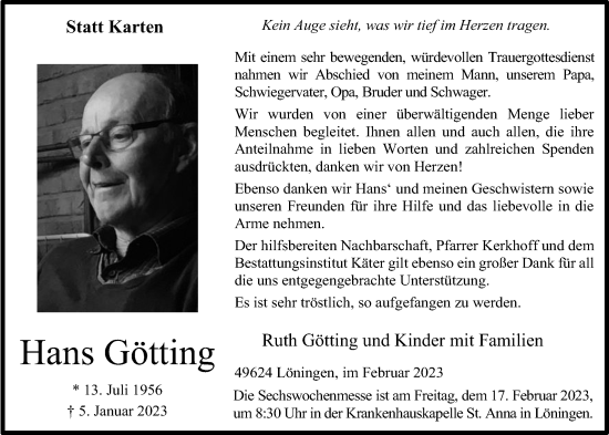 Anzeige von Hans Götting von OM-Medien