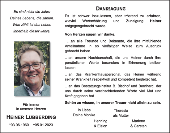 Anzeige von Heiner Lübberding von OM-Medien