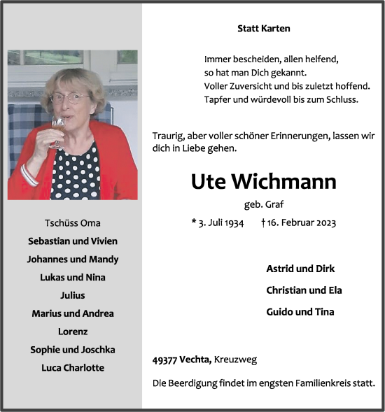 Anzeige von Heinz Wichmann von OM-Medien