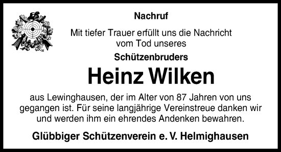 Anzeige von Heinz Wilken von OM-Medien