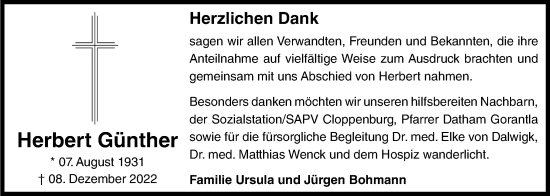 Anzeige von Herbert Günther von OM-Medien