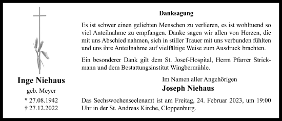 Anzeige von Inge Niehaus von OM-Medien