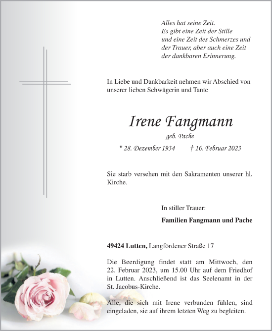 Anzeige von Irene Fangmann von OM-Medien