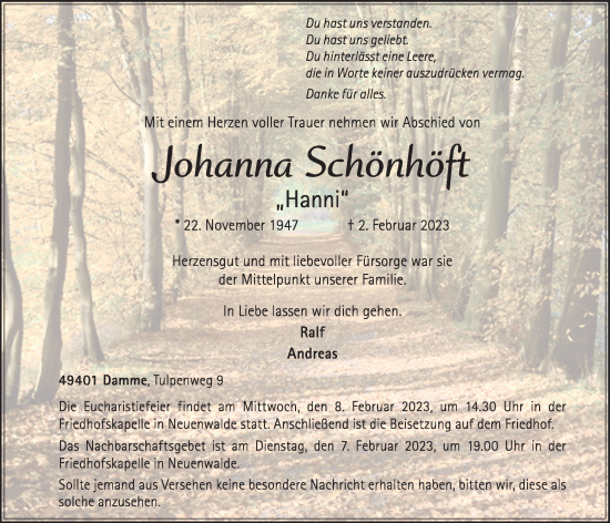 Anzeige von Johanna Schönhöft von OM-Medien