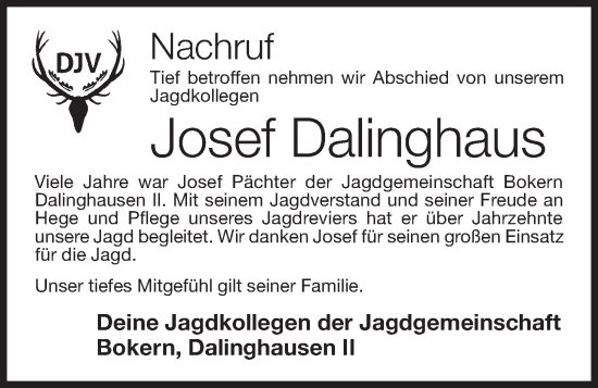 Anzeige von Josef Dalinghaus von OM-Medien