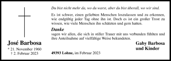 Anzeige von José Barbosa von OM-Medien