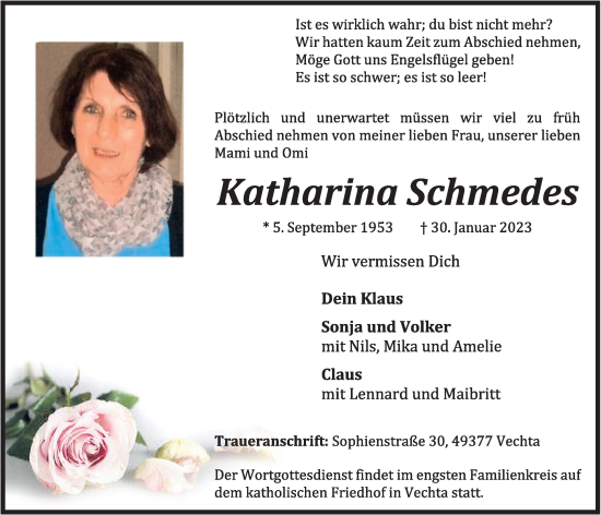 Anzeige von Katharina Schmedes von OM-Medien