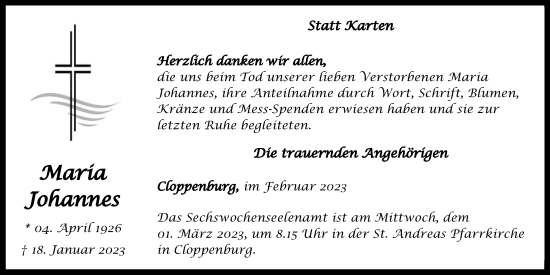 Anzeige von Maria Johannes von OM-Medien