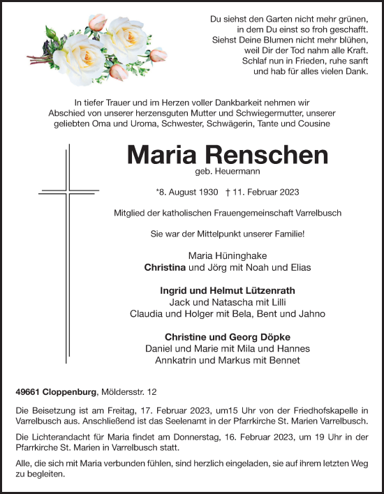 Anzeige von Maria Renschen von OM-Medien