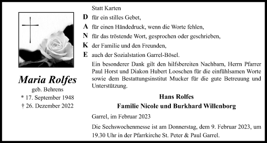 Anzeige von Maria Rolfes von OM-Medien