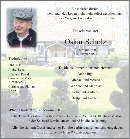 Anzeige von Oskar Scholz von OM-Medien