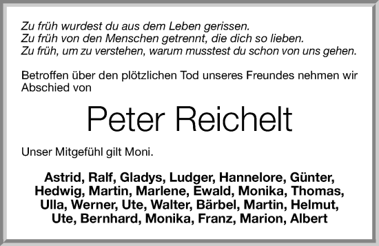Anzeige von Peter Reichelt von OM-Medien