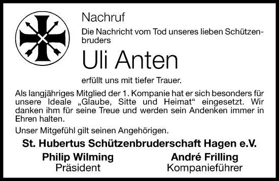 Anzeige von Uli Anten von OM-Medien