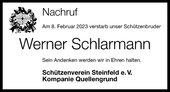 Anzeige von Werner Schlarmann von OM-Medien