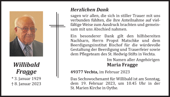 Anzeige von Willibald Fragge von OM-Medien
