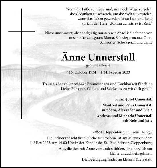 Anzeige von Änne Unnerstall von OM-Medien