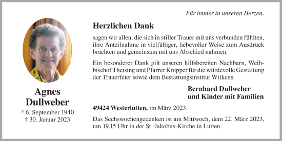 Anzeige von Agnes Dullweber von OM-Medien