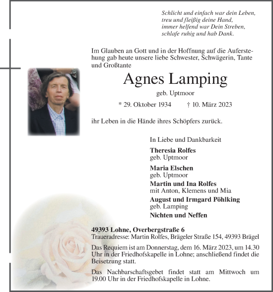 Anzeige von Agnes Lamping von OM-Medien