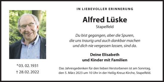 Anzeige von Alfred Lüske von OM-Medien