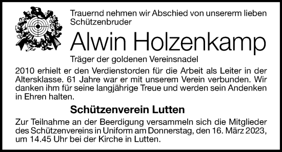 Anzeige von Alwin Holzenkamp von OM-Medien