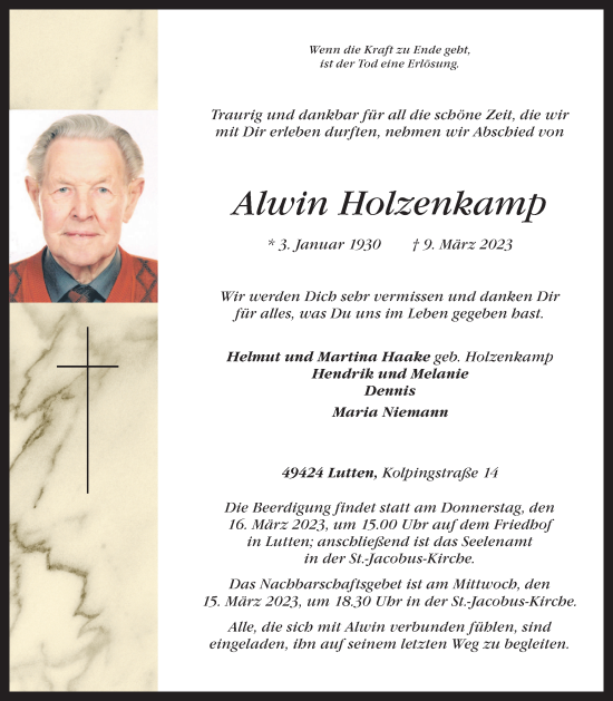 Anzeige von Alwin Holzenkamp von OM-Medien