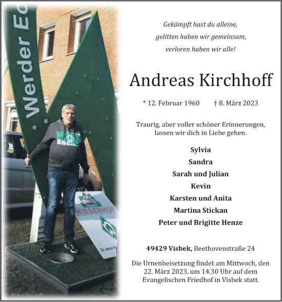 Anzeige von Andreas Kirchhoff von OM-Medien