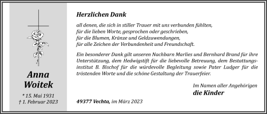 Anzeige von Anna Woitek von OM-Medien