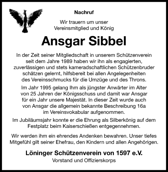 Anzeige von Ansgar Sibbel von OM-Medien