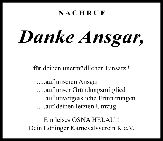 Anzeige von Ansgar Sibbel von OM-Medien