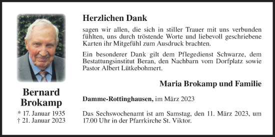 Anzeige von Bernard Brokamp von OM-Medien