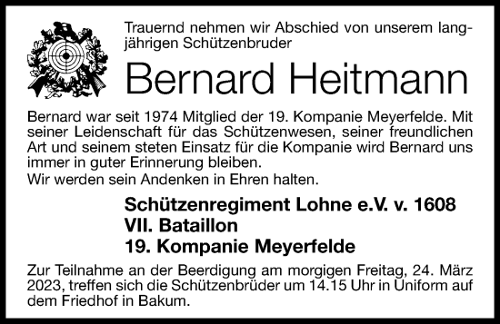 Anzeige von Bernard Heitmann von OM-Medien