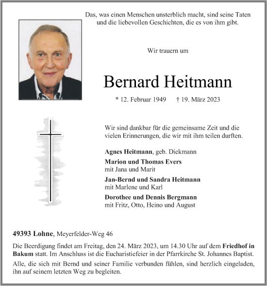 Anzeige von Bernard Heitmann von OM-Medien
