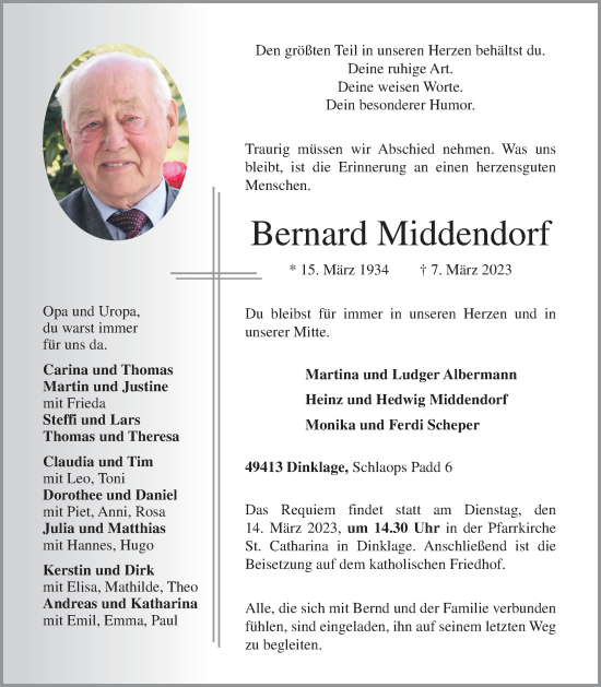 Anzeige von Bernard Middendorf von OM-Medien